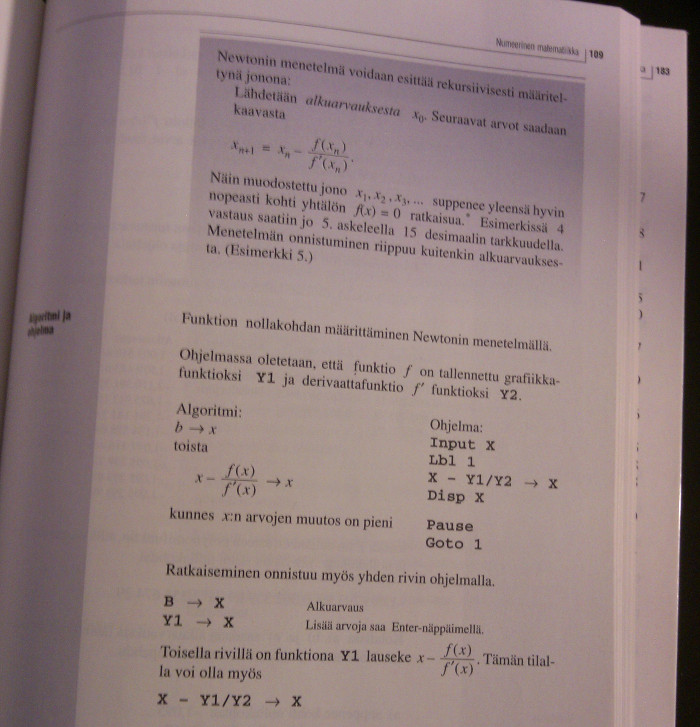 Newton’s iteration as Basic code for TI-85